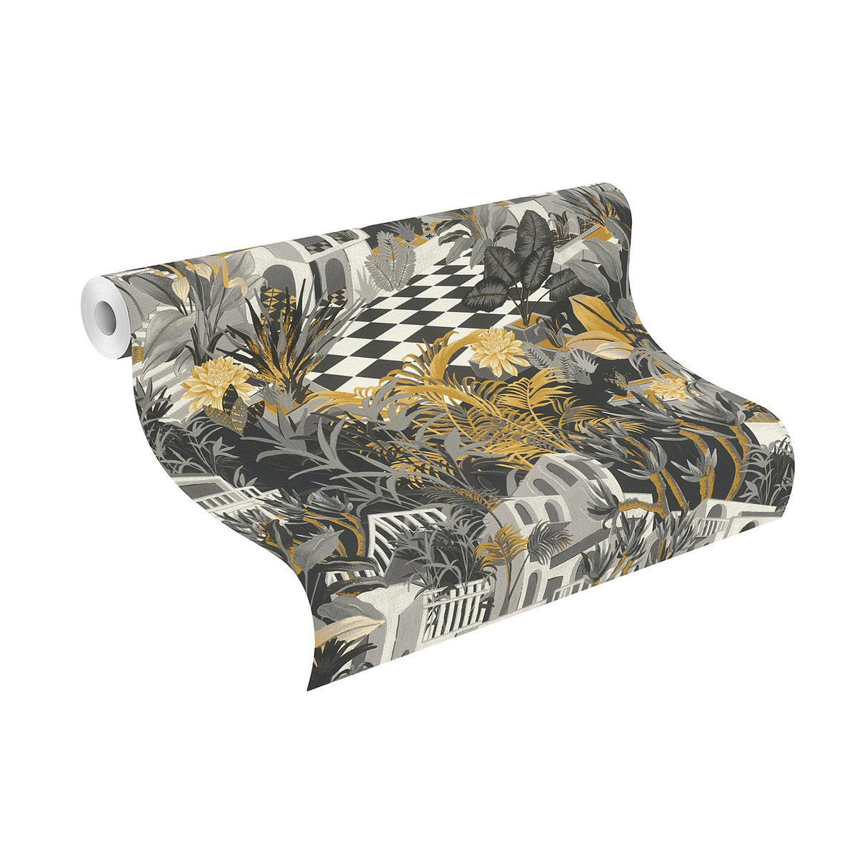 York Merian Grey Architectural Wallpaper