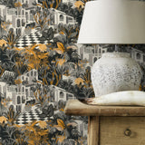 York Merian Grey Architectural Wallpaper