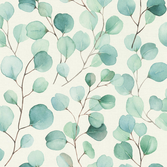 York Elaina Aqua Watercolor Boughs Wallpaper