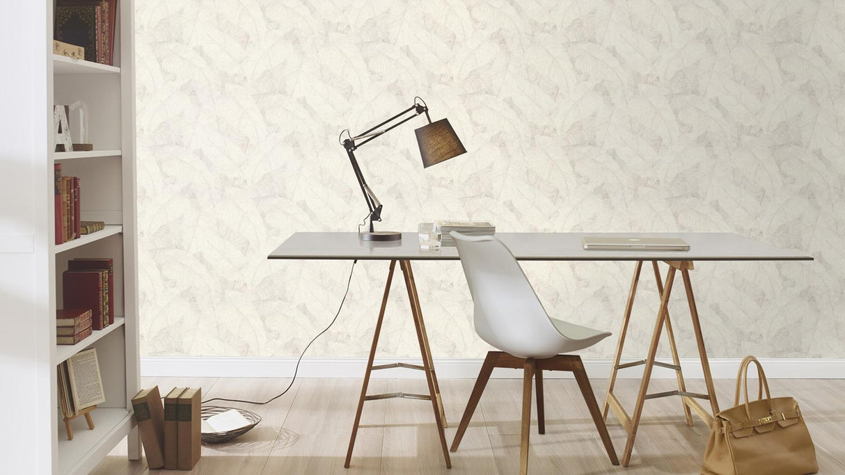 York Galner Ivory Leaves Wallpaper
