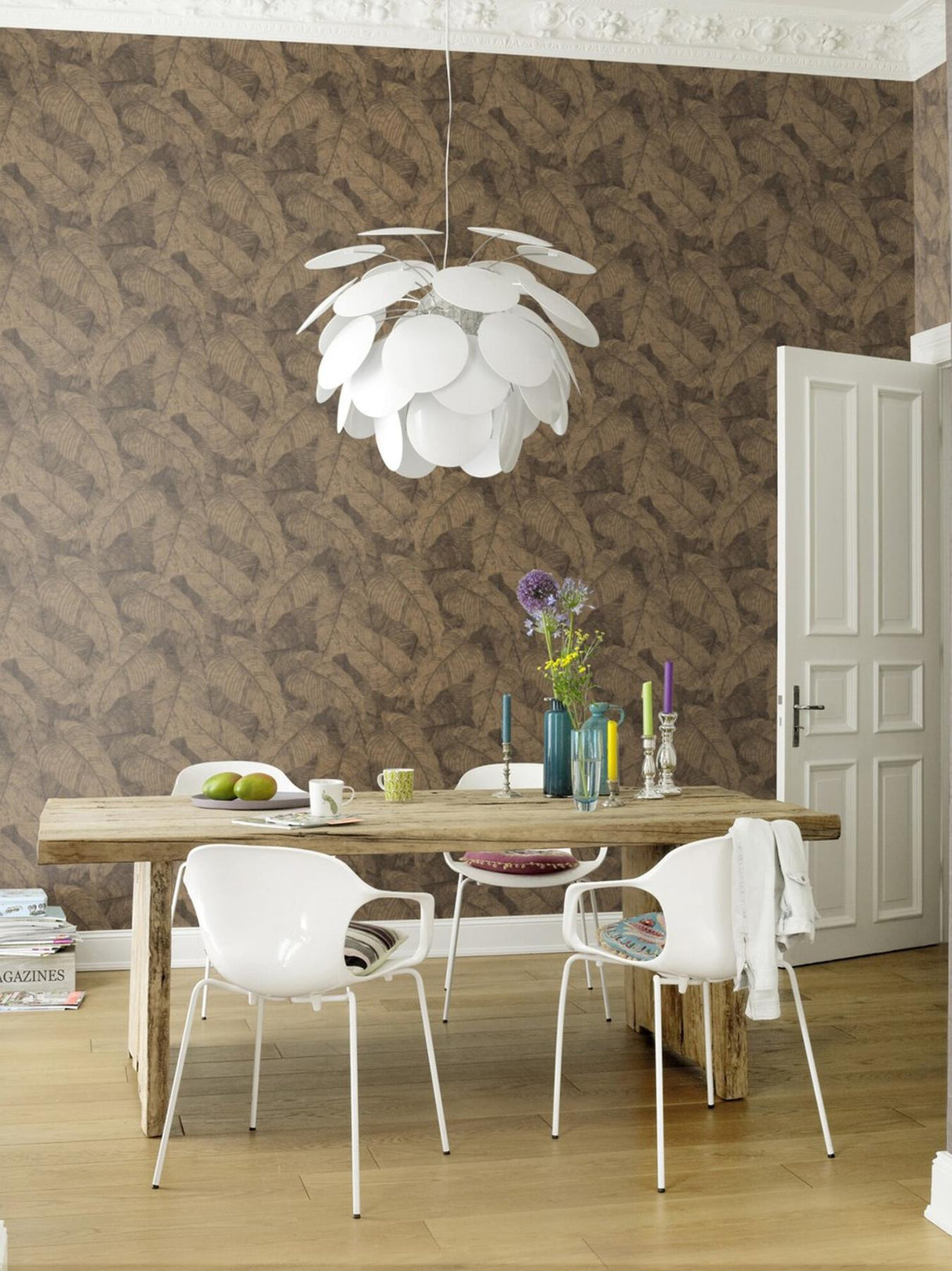 York Galner Copper Leaves Wallpaper