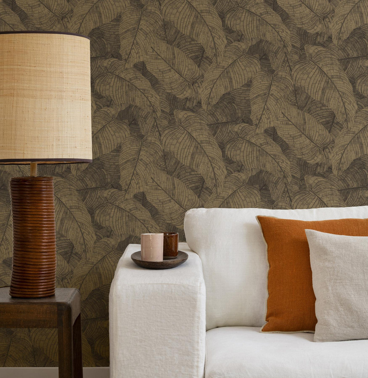 York Galner Copper Leaves Wallpaper