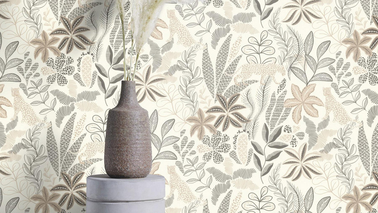 York Alani Neutral Tropical Wallpaper