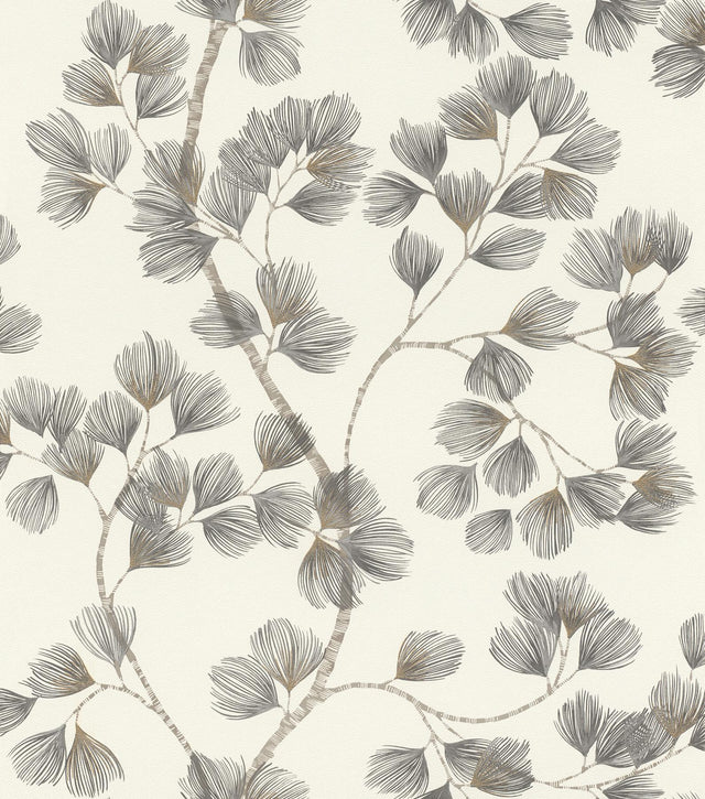 York Newcomb Grey Trailing Branches Wallpaper