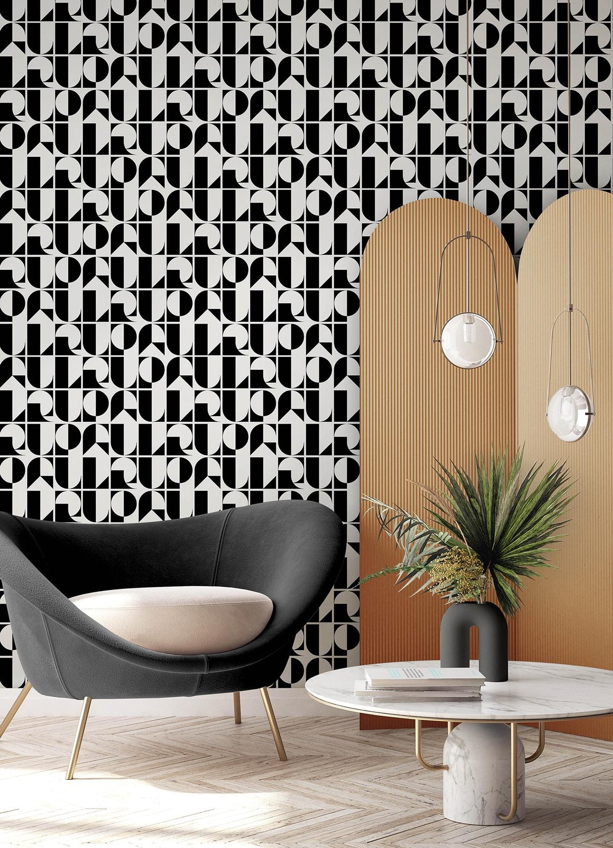 York RuDeco Black Peel & Stick Wallpaper