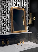 York RuDeco Black Peel & Stick Wallpaper