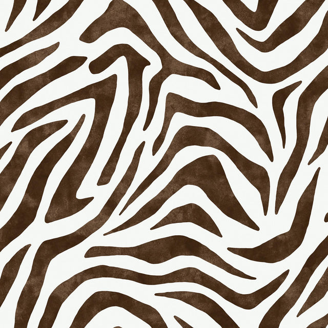 York RuZebra Brown Peel & Stick Wallpaper