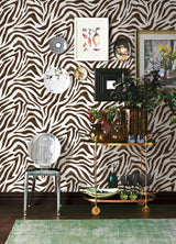 York RuZebra Brown Peel & Stick Wallpaper