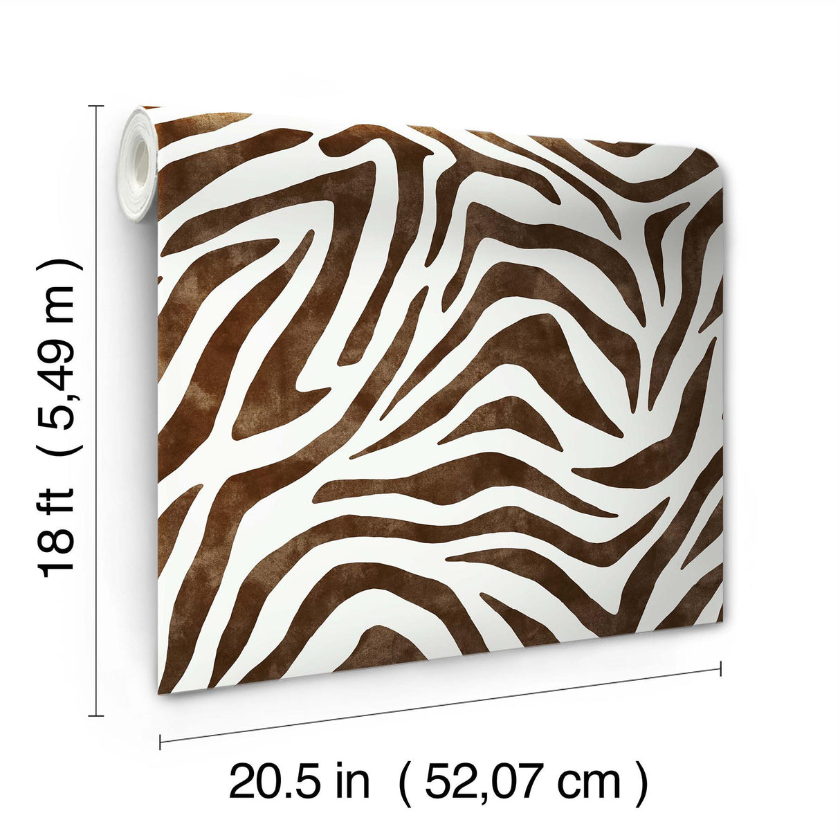 York RuZebra Brown Peel & Stick Wallpaper