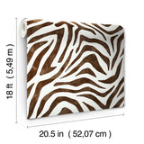 York RuZebra Brown Peel & Stick Wallpaper