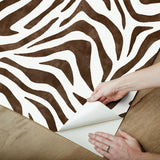 York RuZebra Brown Peel & Stick Wallpaper