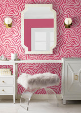 York RuZebra Pink & Red Peel & Stick Wallpaper