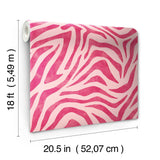 York RuZebra Pink & Red Peel & Stick Wallpaper