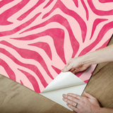 York RuZebra Pink & Red Peel & Stick Wallpaper