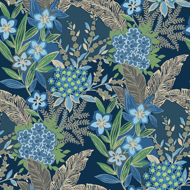 York RuJardin Azure Blue Peel & Stick Wallpaper