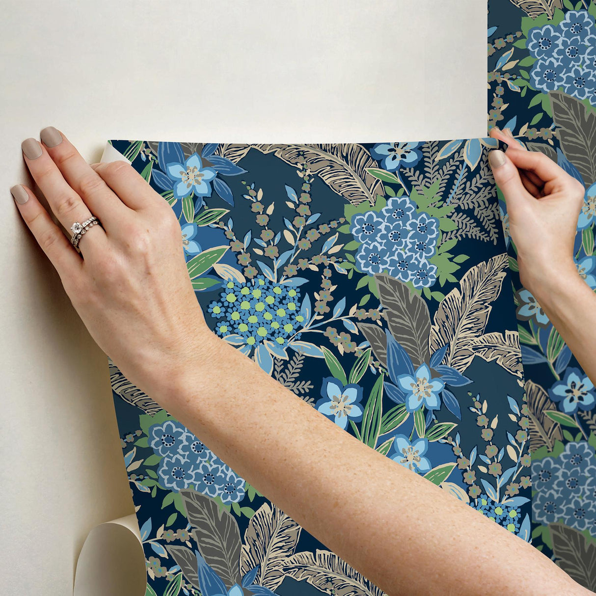 York RuJardin Azure Blue Peel & Stick Wallpaper