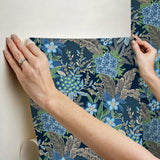 York RuJardin Azure Blue Peel & Stick Wallpaper