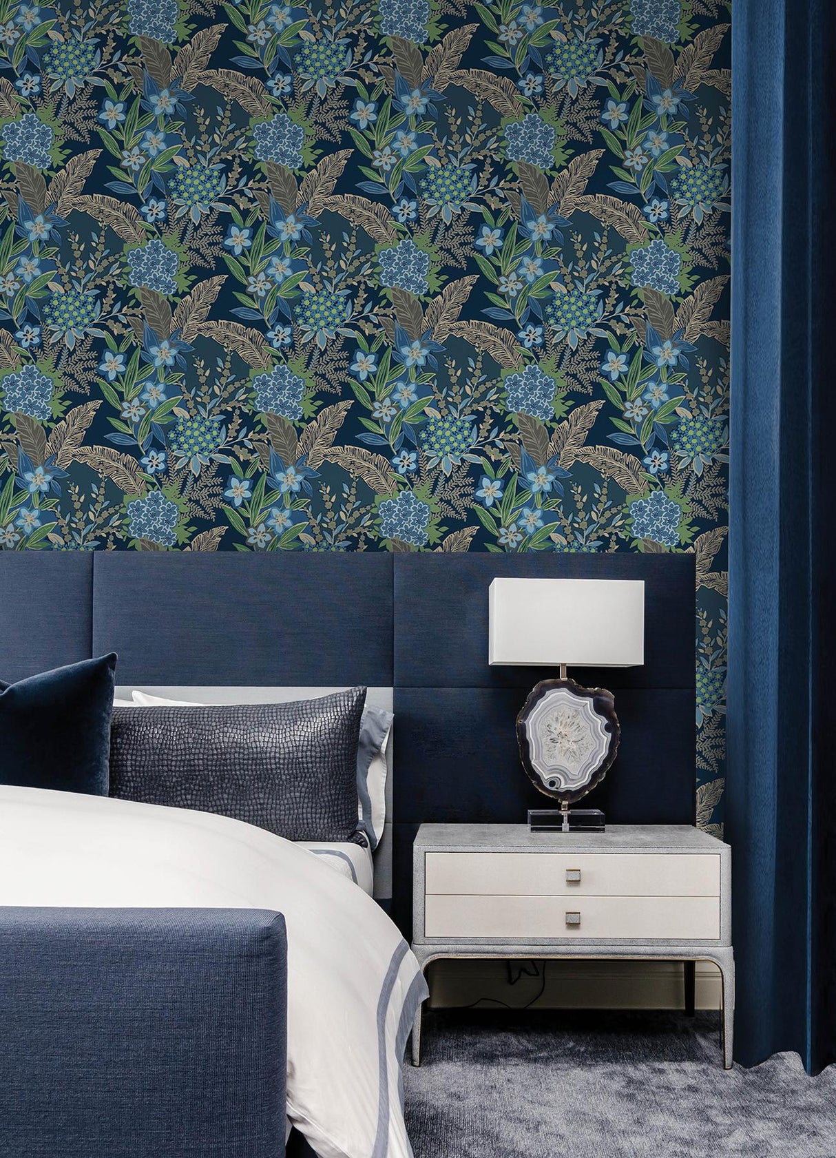 York RuJardin Azure Blue Peel & Stick Wallpaper
