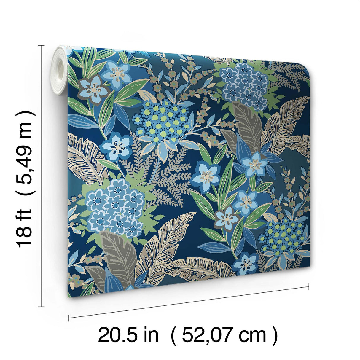 York RuJardin Azure Blue Peel & Stick Wallpaper