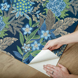 York RuJardin Azure Blue Peel & Stick Wallpaper