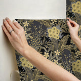 York RuJardin Black Peel & Stick Wallpaper