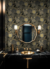 York RuJardin Black Peel & Stick Wallpaper