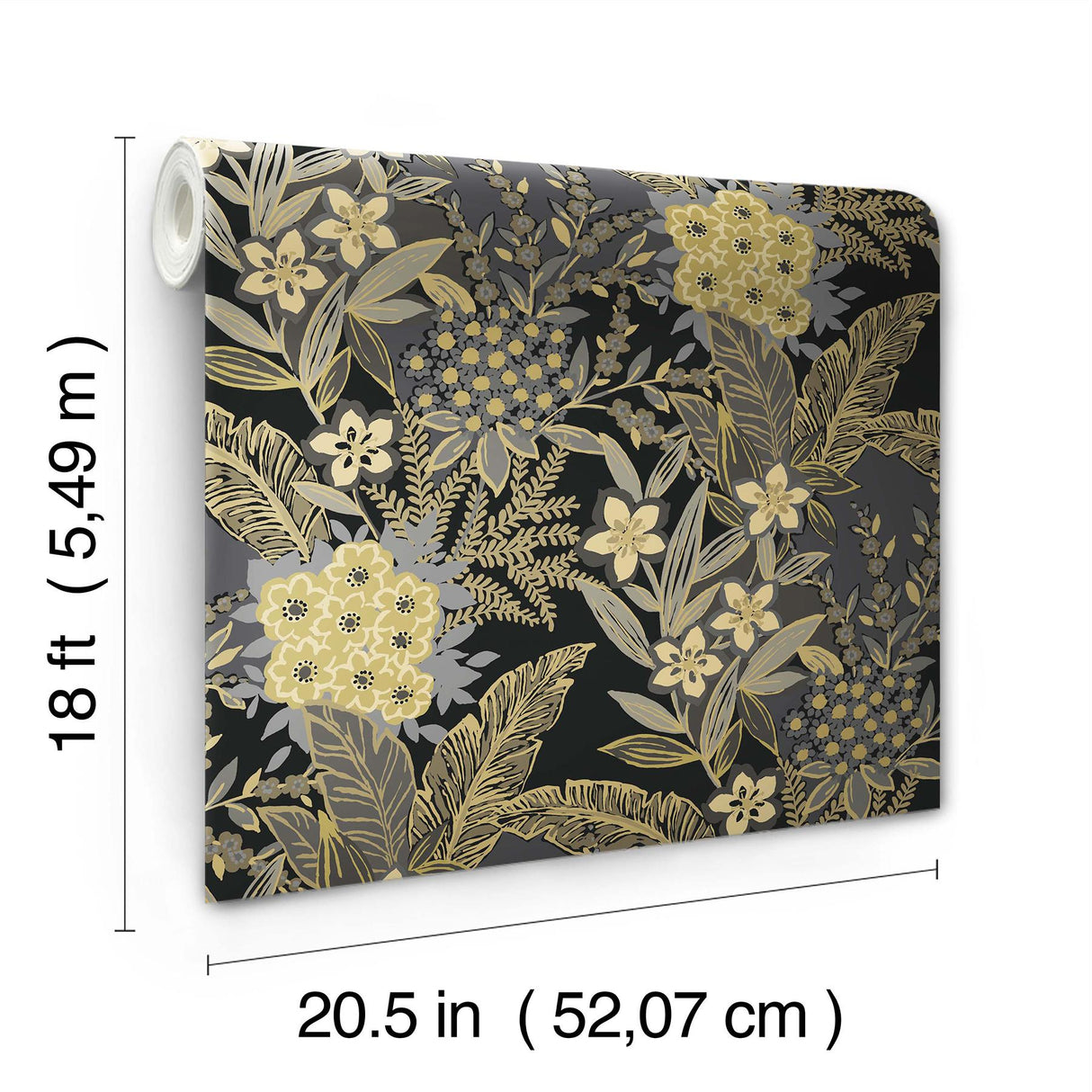 York RuJardin Black Peel & Stick Wallpaper