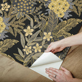 York RuJardin Black Peel & Stick Wallpaper