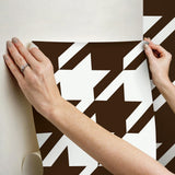 York RuHoundstooth Brown Peel & Stick Wallpaper