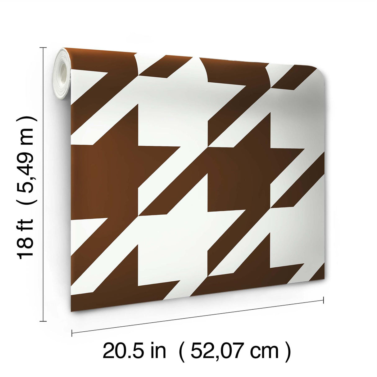 York RuHoundstooth Brown Peel & Stick Wallpaper