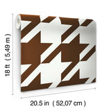 York RuHoundstooth Brown Peel & Stick Wallpaper