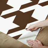 York RuHoundstooth Brown Peel & Stick Wallpaper