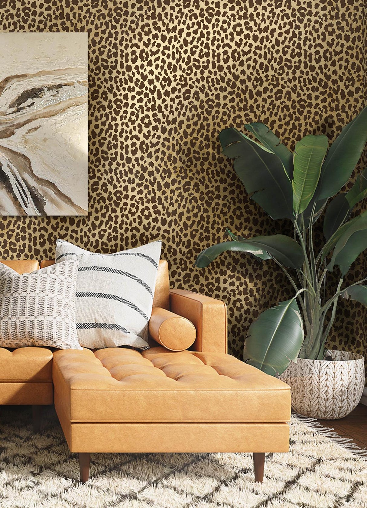 York RuLeopard Brown Peel & Stick Wallpaper