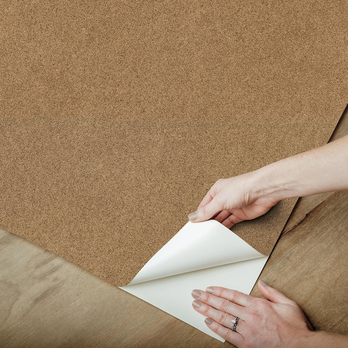 York RuSuede Khaki Peel & Stick Wallpaper