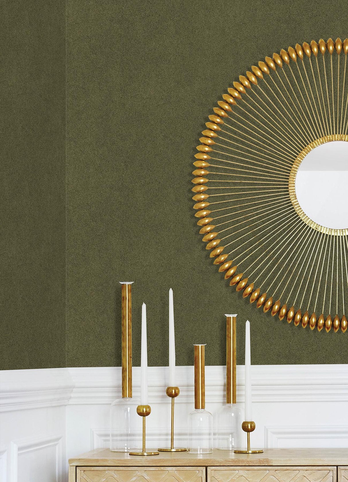 York RuSuede Olive Green Peel & Stick Wallpaper