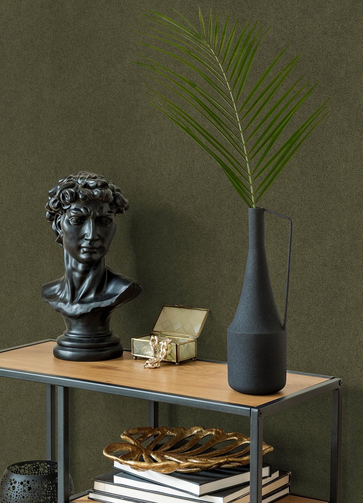 York RuSuede Olive Green Peel & Stick Wallpaper
