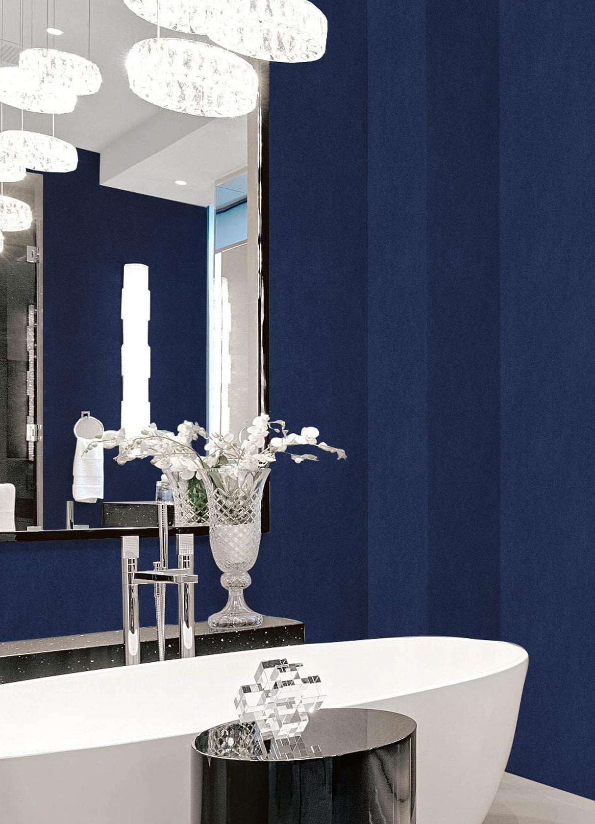 York RuSuede Azure Blue Peel & Stick Wallpaper