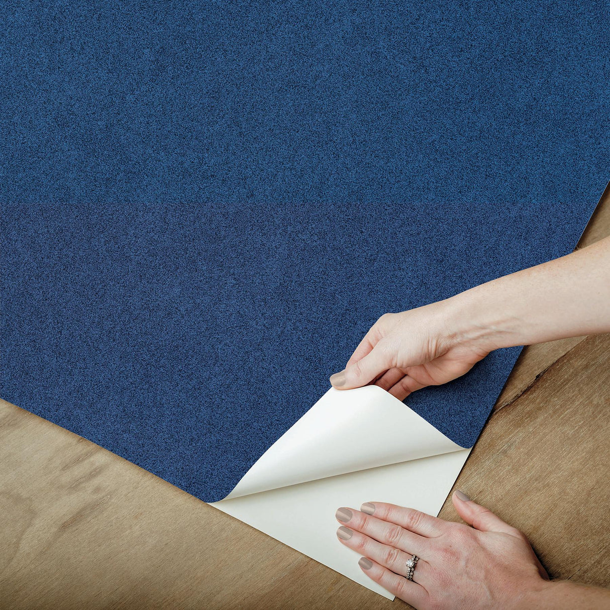 York RuSuede Azure Blue Peel & Stick Wallpaper