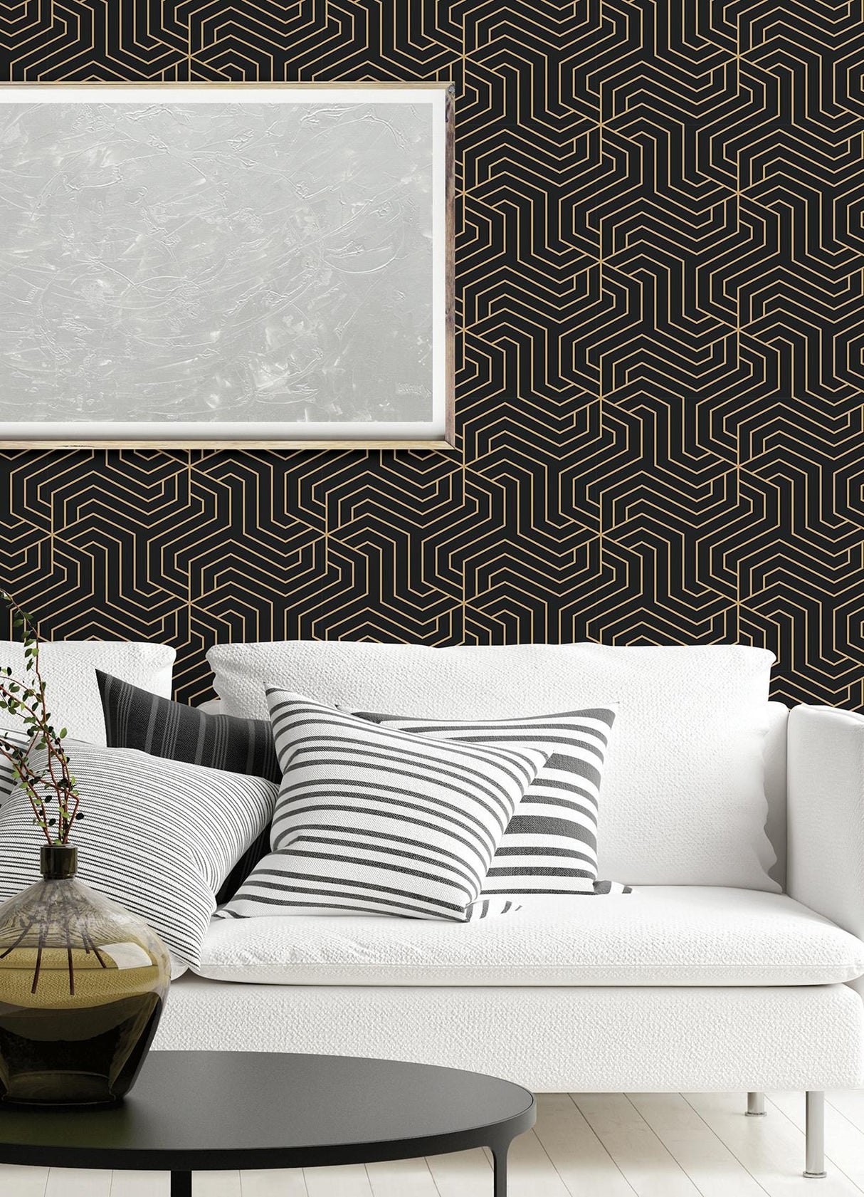 York Black Ramsey Peel & Stick Wallpaper