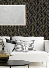 York Black Ramsey Peel & Stick Wallpaper