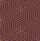 York Burgundy Ramsey Peel & Stick Wallpaper
