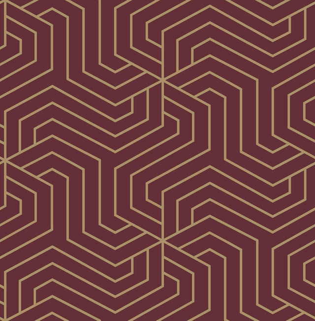 York Burgundy Ramsey Peel & Stick Wallpaper
