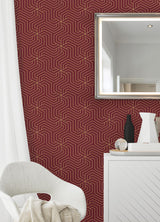 York Burgundy Ramsey Peel & Stick Wallpaper