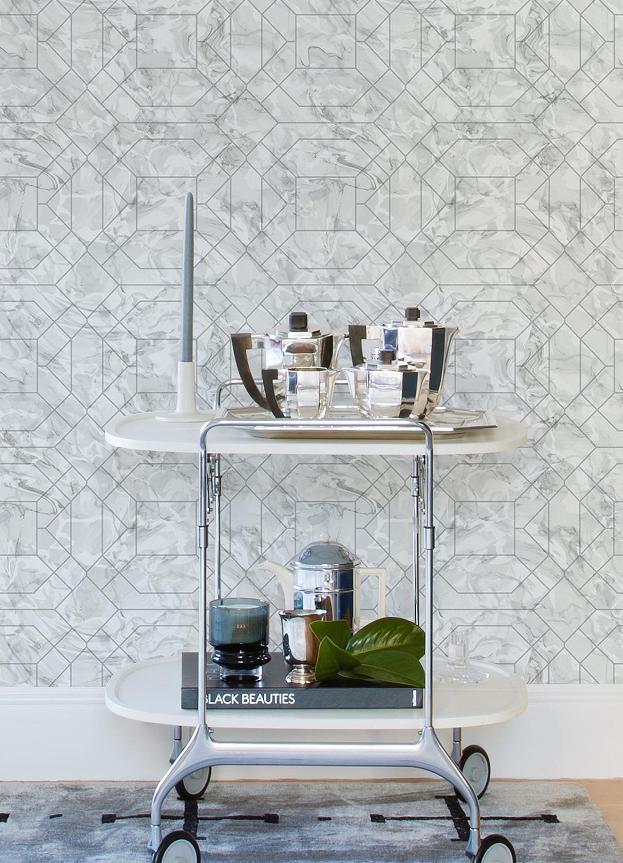 York Silver Seraphina Peel & Stick Wallpaper