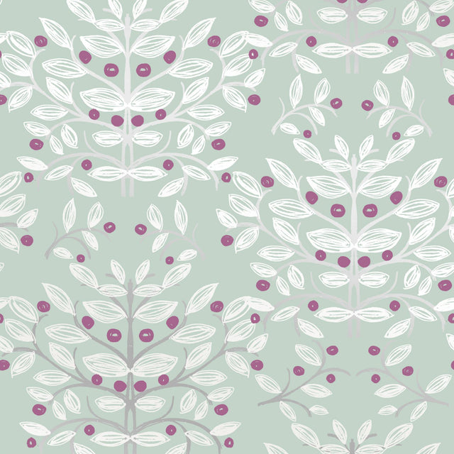 York Kristofer Mint Botanical Wallpaper