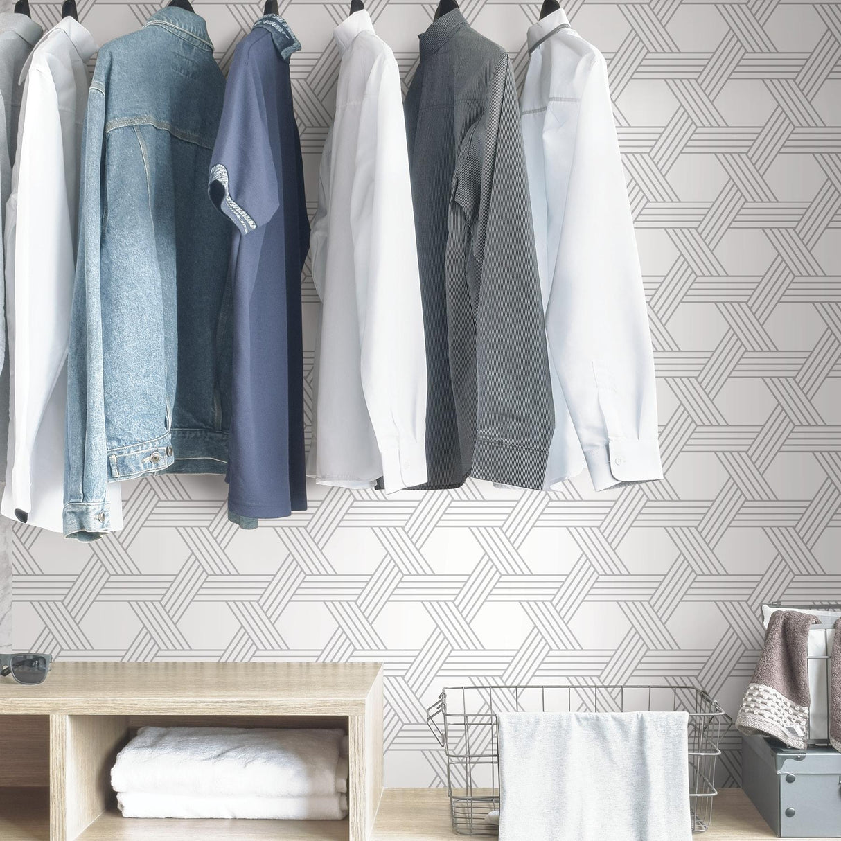 York Silver Illusion Self Adhesive Wallpaper