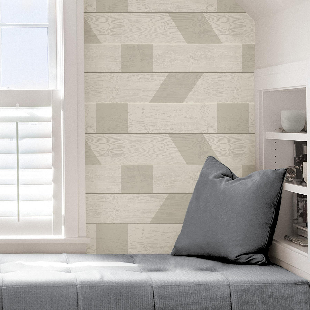 York Natural Graphic Shiplap Self Adhesive Wallpaper