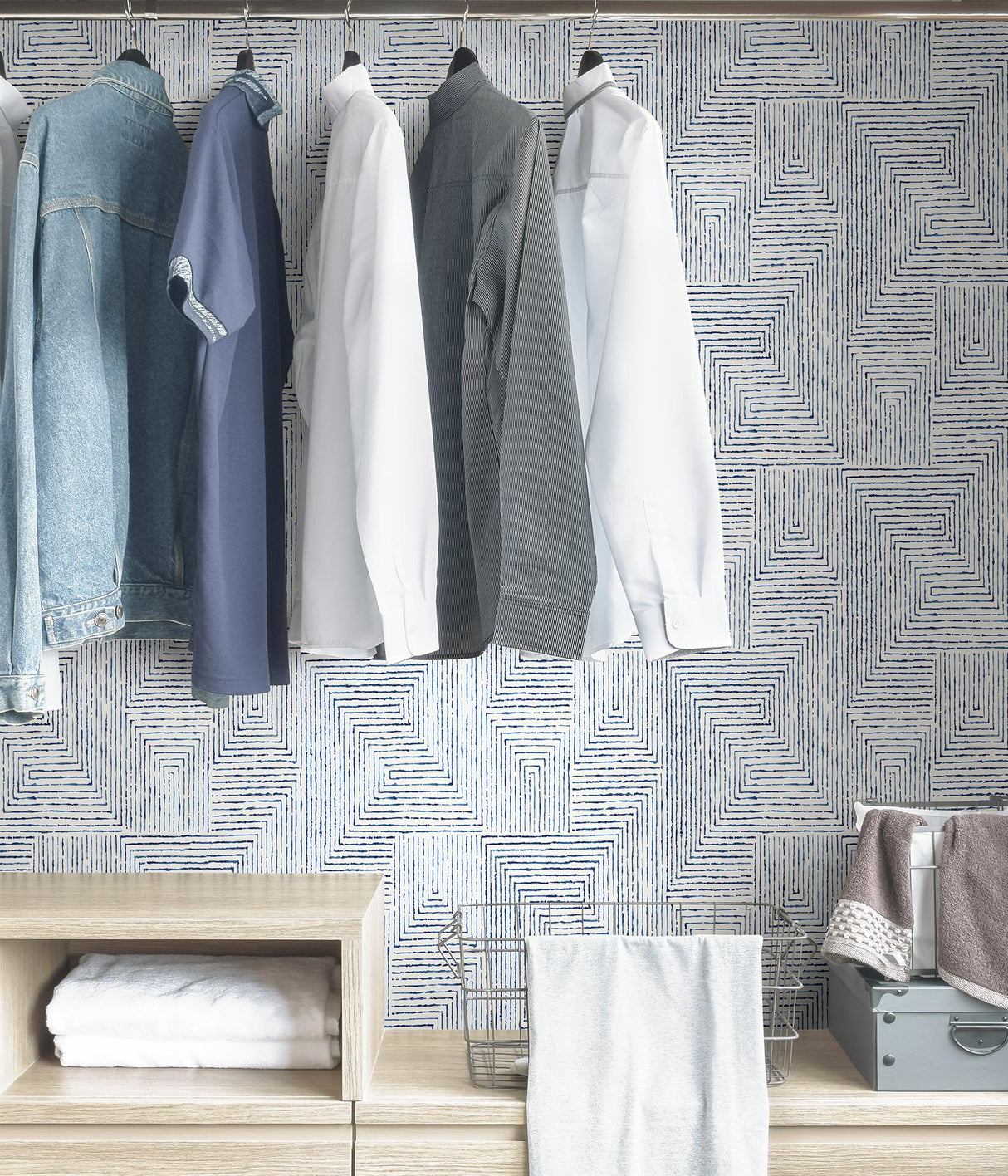 York Blue Ink Peel & Stick Wallpaper