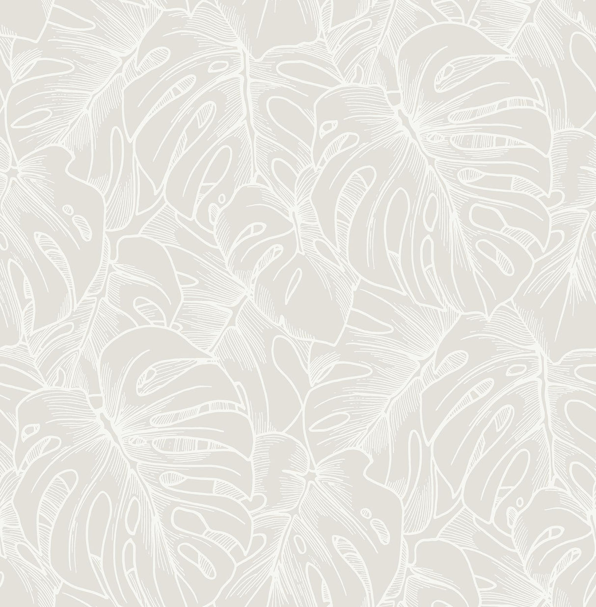York White Borneo Peel & Stick Wallpaper