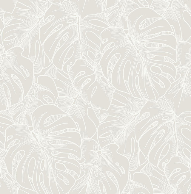 York White Borneo Peel & Stick Wallpaper